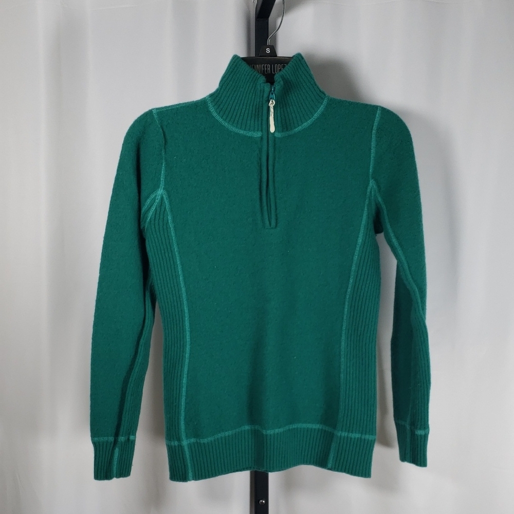 L.L. Bean Green 1/4 Zip Pullover Sweater - SZ‎ XS